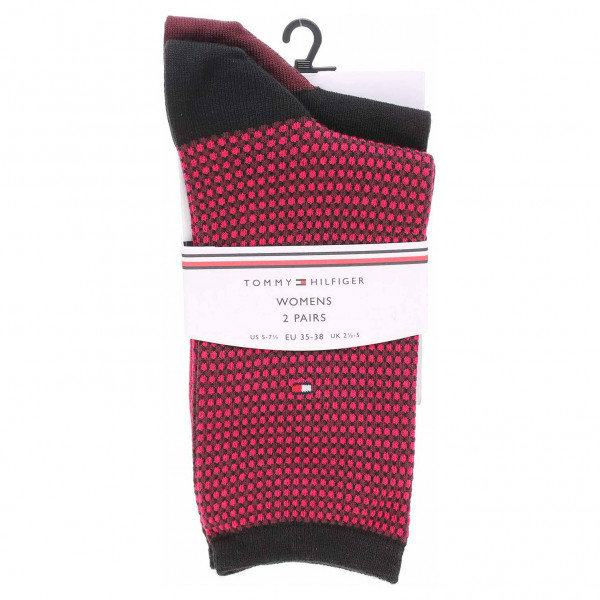 detail Tommy Hilfiger dámské ponožky 100000854 005 black-rose violet